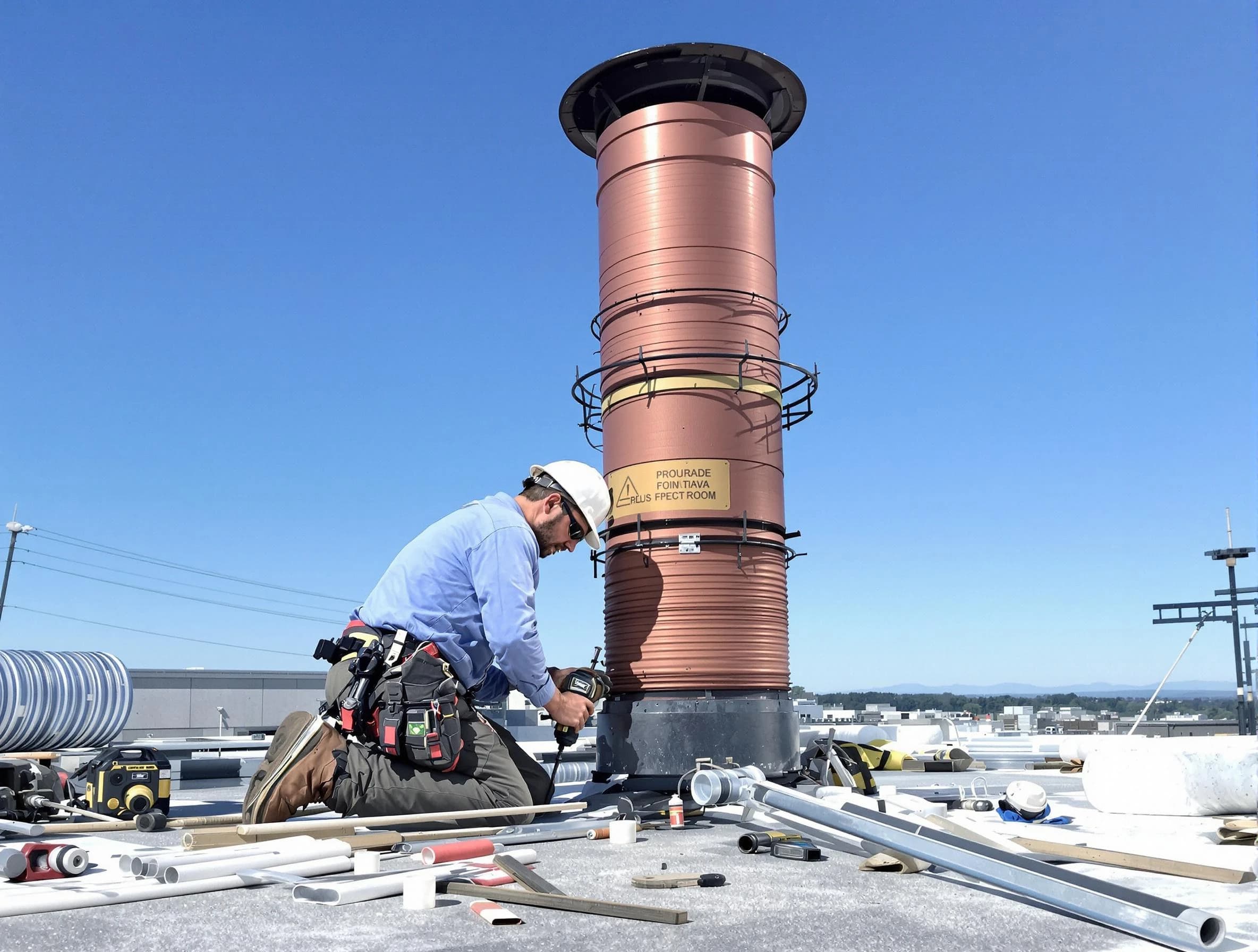 Installed chimney liner by Jackson Chimney Sweep in Jackson, NJ