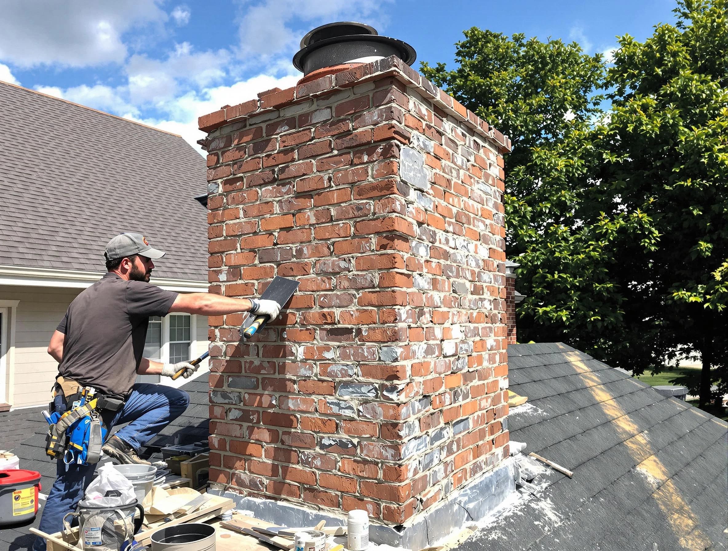 Completed chimney rebuild by Jackson Chimney Sweep in Jackson, NJ