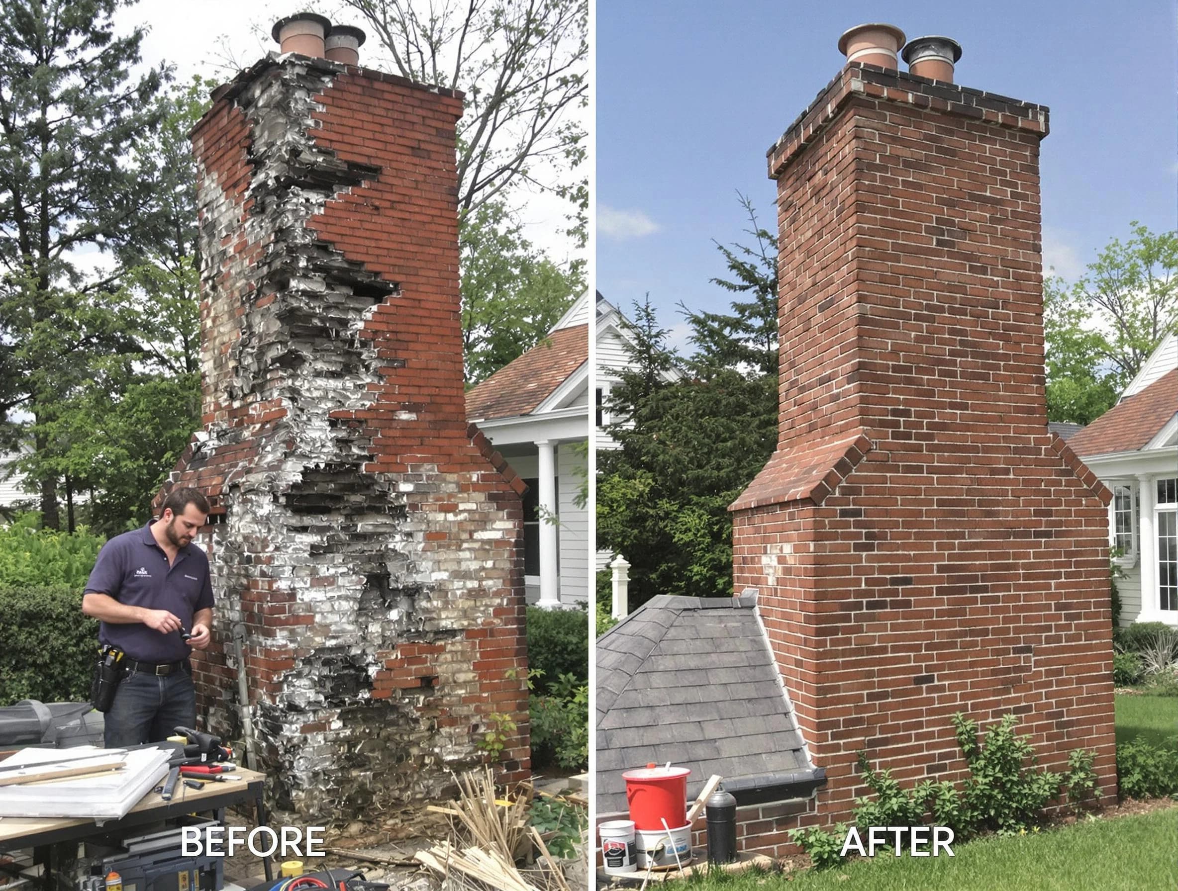 Jackson Chimney Sweep performing a full chimney restoration in Jackson, NJ