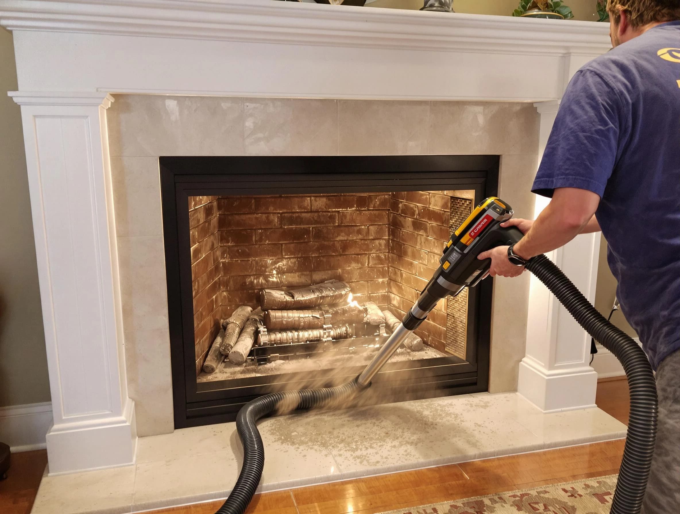 Fireplace cleaning performed by Jackson Chimney Sweep in Jackson, NJ