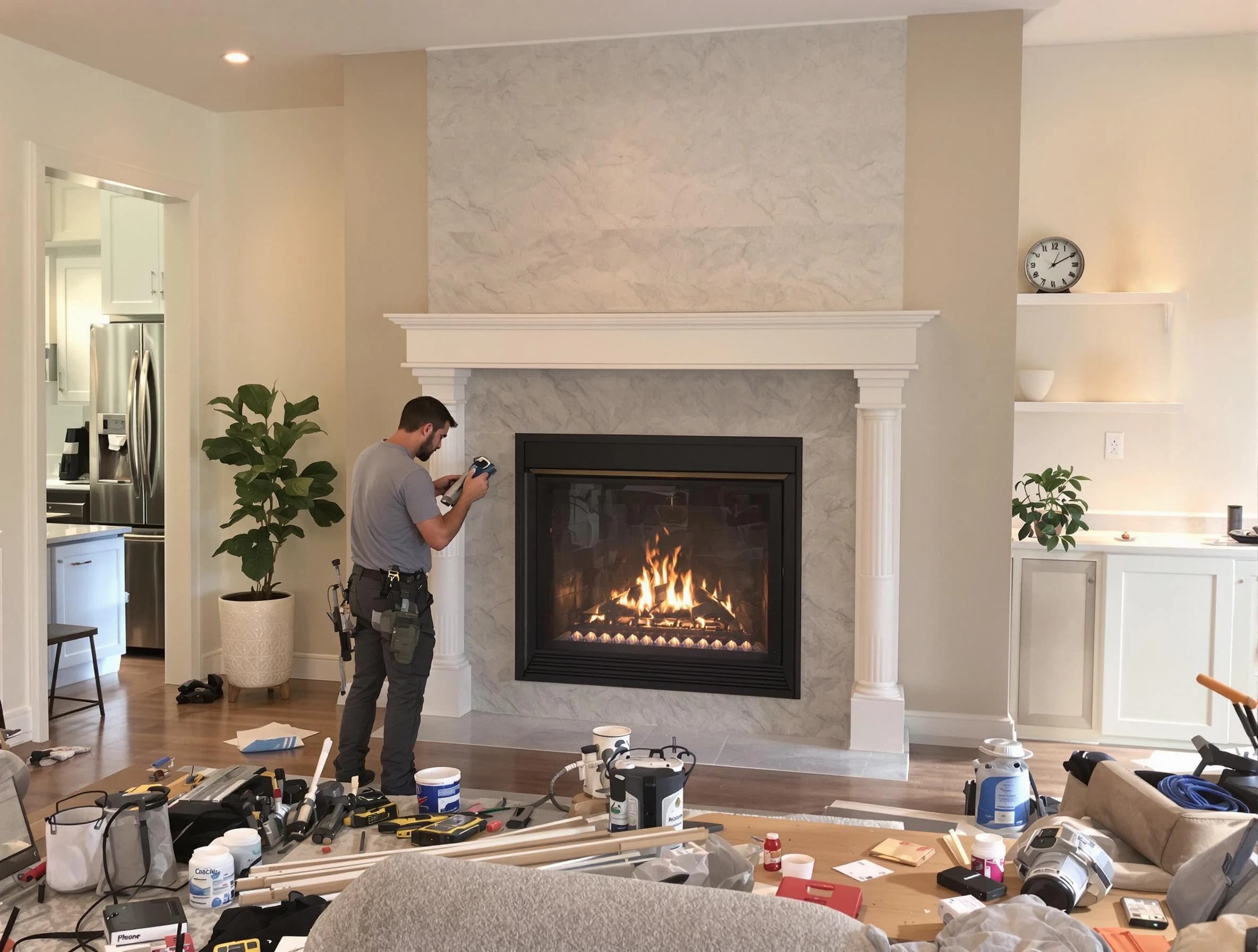 Newly installed fireplace by Jackson Chimney Sweep in Jackson, NJ