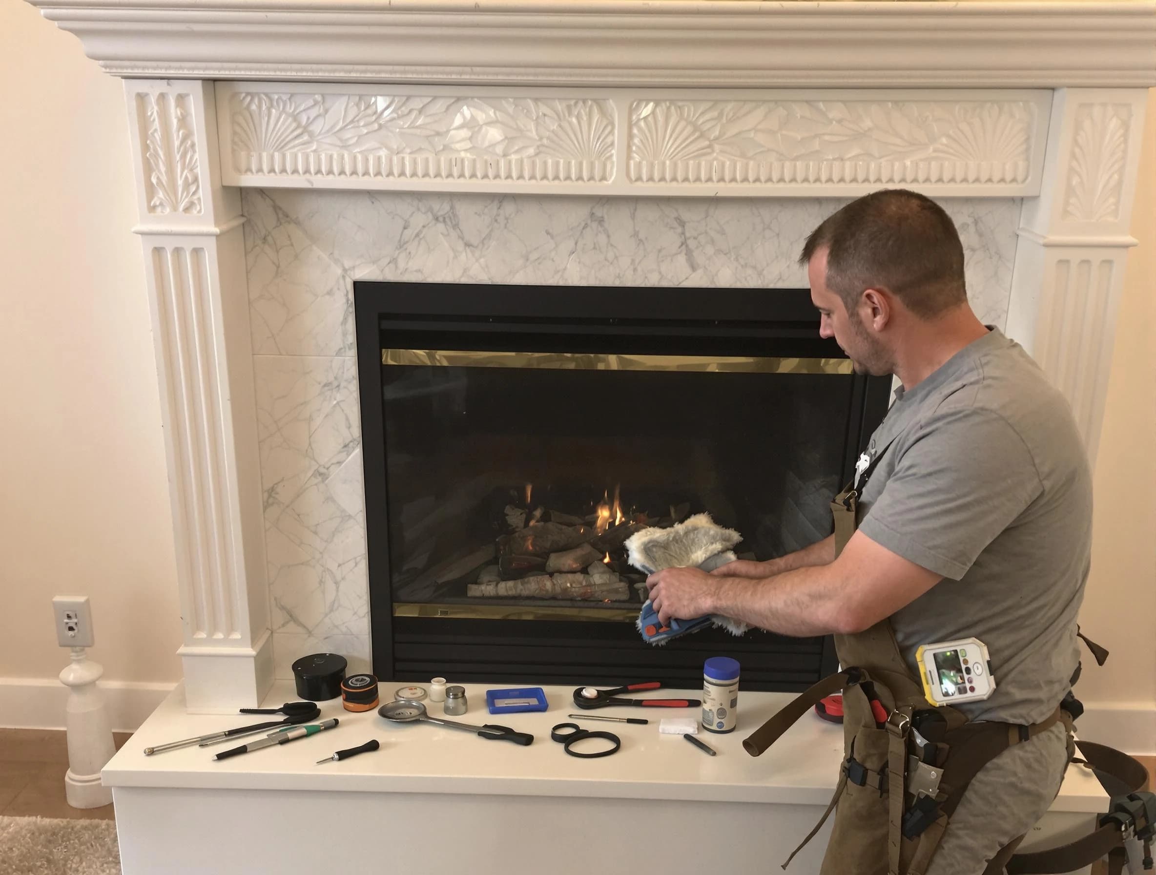 Jackson Chimney Sweep performing fireplace maintenance in Jackson, NJ