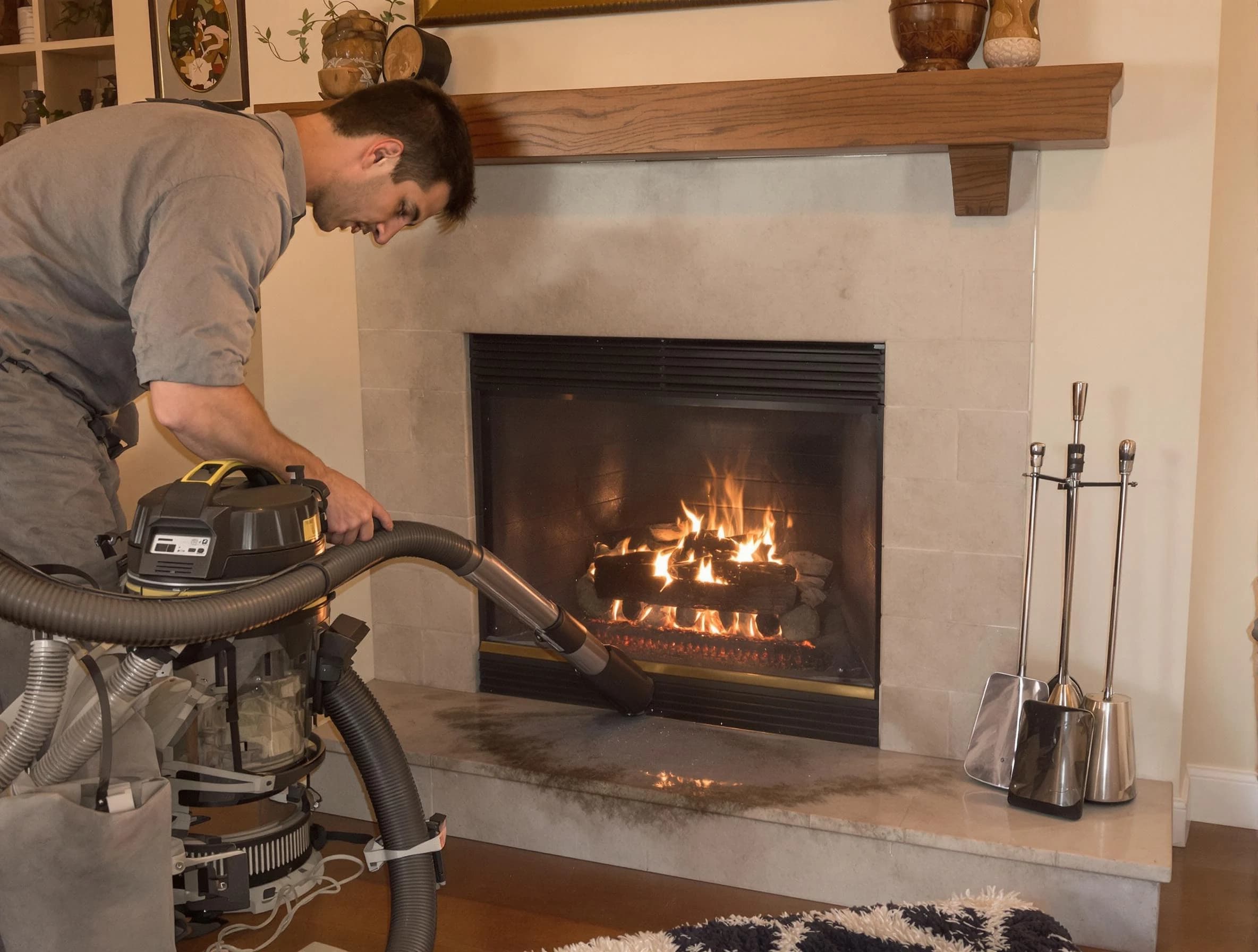 Routine fireplace upkeep by Jackson Chimney Sweep in Jackson, NJ